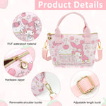 PALAY Hand Bag Small Tote for Girls with Removable Strap and Pink Melody Design | PU Leather