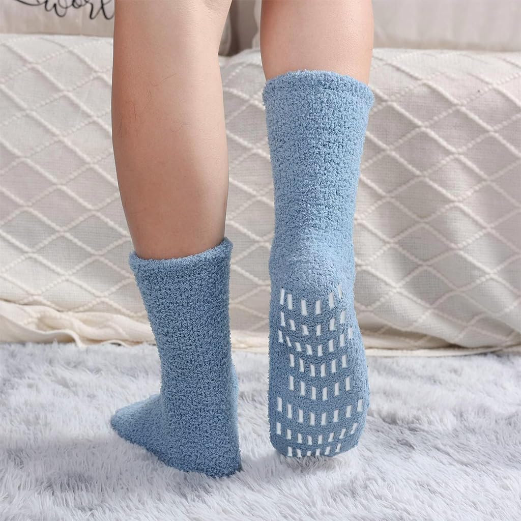 PALAY Women Cozy Coral Velvet Socks 3 Pair Set with Anti Skid Dots | Warm Ankle Home Wear