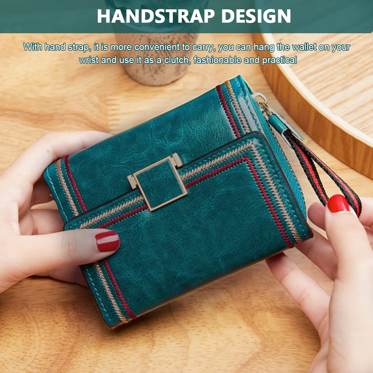 PALAY Women Wallet for Daily Use featuring RFID Blocking and 17 Card Slots | Turquoise PU Leather Bifold