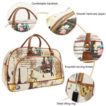 PALAY Duffle Bag for Women Travel with Shoulder Strap and Spacious Compartments | Waterproof PU Leather Beige Design