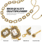 PALAY Belt for Women featuring Adjustable Metal Concho Chain and Crystal Accents in Gold