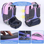 PALAY School Bag for Girls with Wheels featuring Retractable T Bar Handle and 18 in Size