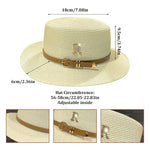 PALAY® Straw Hat Bucket Hat for Women Foldable Summer Sun Hat Wide Brim Flat Top Cap Beach Hat for Women Ladies Outdoor UV Protection - Milk White