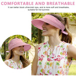 PALAY® Sun Hat Women 2 in 1 Wide Brim Sport Beach Caps for Women Summer UV Protection Cap with Detachable Top for Outdoor Fishing Baseball, Pink
