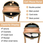 PALAY Mini Phone Bag for Women with Two Zippered Pouches and 12x6.5x20cm Compact Design | PU Contrast Color Crossbody Sling