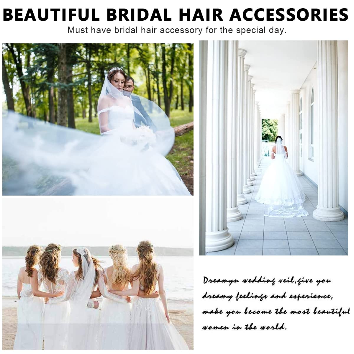 PALAY Bridal Veil for Wedding featuring 3m Cathedral Length Tulle with White Lace Edge | Elegant 1 Tier Design