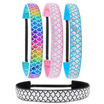 PALAY Mermaid Elastic Headbands for Yoga and Running featuring 2.5cm Width | 4pcs Set