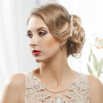 PALAY Hair Clips for Women with Pearls and Rhinestones | Rose Gold Metal Set of 2