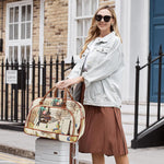 PALAY Duffle Bag for Women Travel with Shoulder Strap and Spacious Compartments | Waterproof PU Leather Beige Design