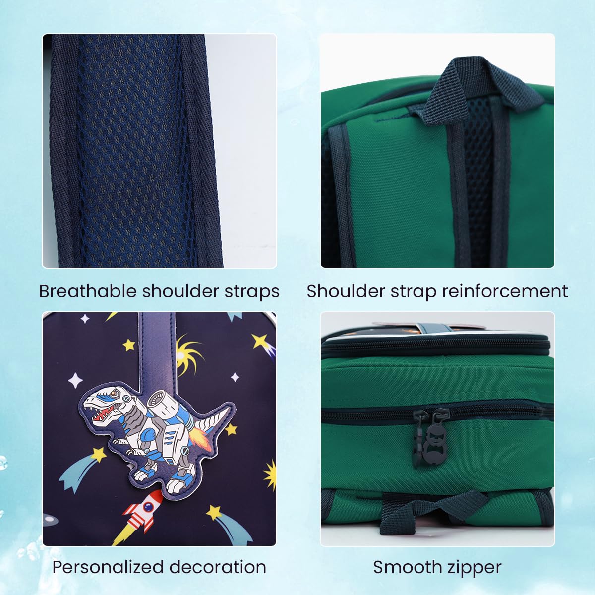 PALAY School Backpack for Kids with Dual Zipper & 35×35×12cm Capacity | Nylon Cartoon Design