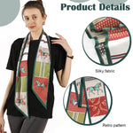 PALAY® Neck Scarf for Women Stylish Silk Scarf for Women, Narrow Print Hair Scarf for Women, Ladies Scarves Satin Scarf Head Scarf for Women Suit, Blazers, Shirt (13x150cm)