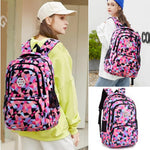 PALAY School Backpack for Women featuring Multi Pouches with Oxford Cloth and Geometric Print
