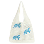 PALAY® Tote Bag for Woman Aesthetic Crochet Mesh Beach Shoulder Bag Summer Vacation Knitted Bags for Women