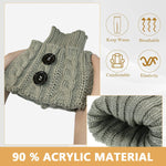 PALAY Boot Cuff Leg Warmers for Winter with Crochet Knitted Design and Soft Acrylic | Grey
