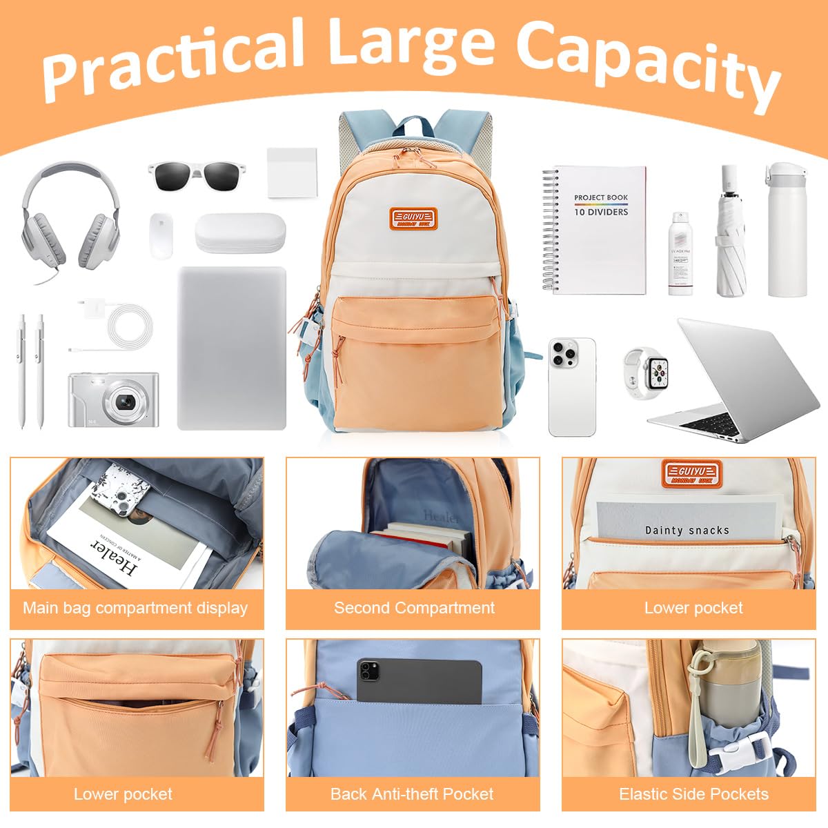 PALAY Backpack for Women featuring Dual Main Zipper Compartments and Padded Straps | Nylon School and Travel Bag