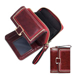 PALAY Mini Wallet for Women with Bifold Design and RFID Protection featuring PU Leather in Vintage Burgundy Red | Compact Purse for Cards and Coins