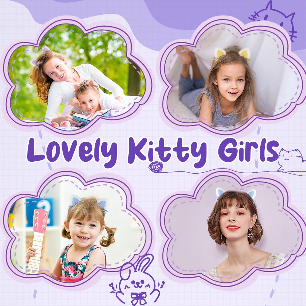 PALAY Hair Clips for Girls featuring Fluffy Fox Ear Design and 10 Colorful Pieces | Cute Kids Barrettes