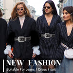 PALAY Waist Belt for Women featuring Sparkling Rhinestones and 44 in Adjustable Eyelets | Black Leather Style