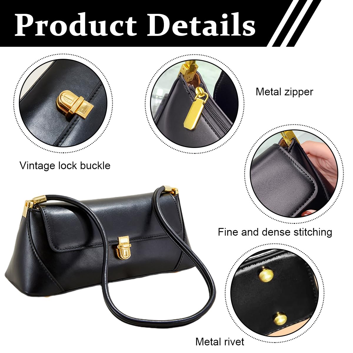 PALAY Women Handbag for Any Occasion with Metal Snap Buckle and PU Leather Design