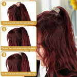PALAY Hair Claw Clips for High Ponytail with Fishtail Handle and Rhinestones | 3Pcs Alloy Set