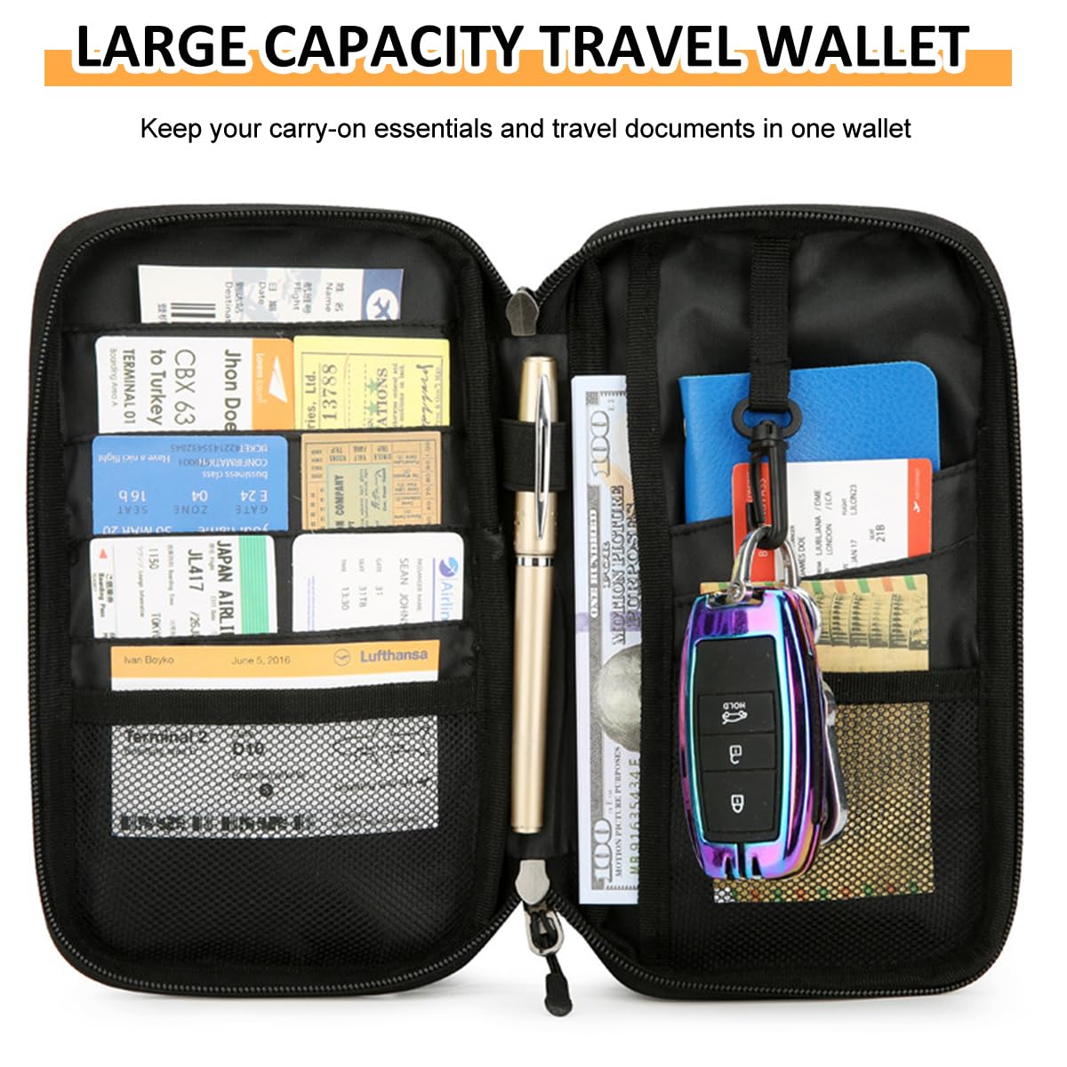PALAY Travel Passport Holder for Organized Trips with RFID Blocking and 13x24cm Oxford Cloth Design