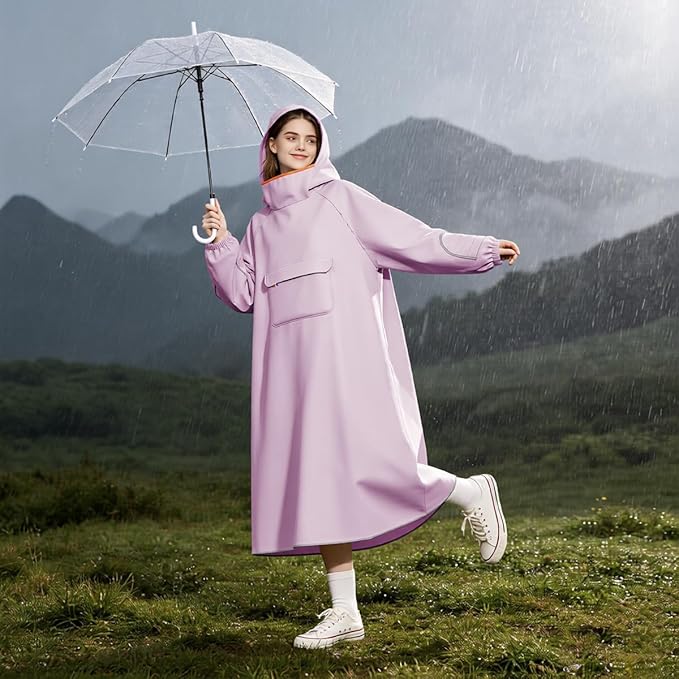 PALAY High Collar Motorcycle Raincoat for Women