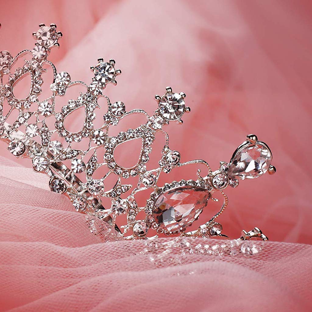 PALAY Crystal Tiara Crown for Weddings and Proms featuring Side Comb Design | Alloy and Rhinestones 5.9×1.8 in