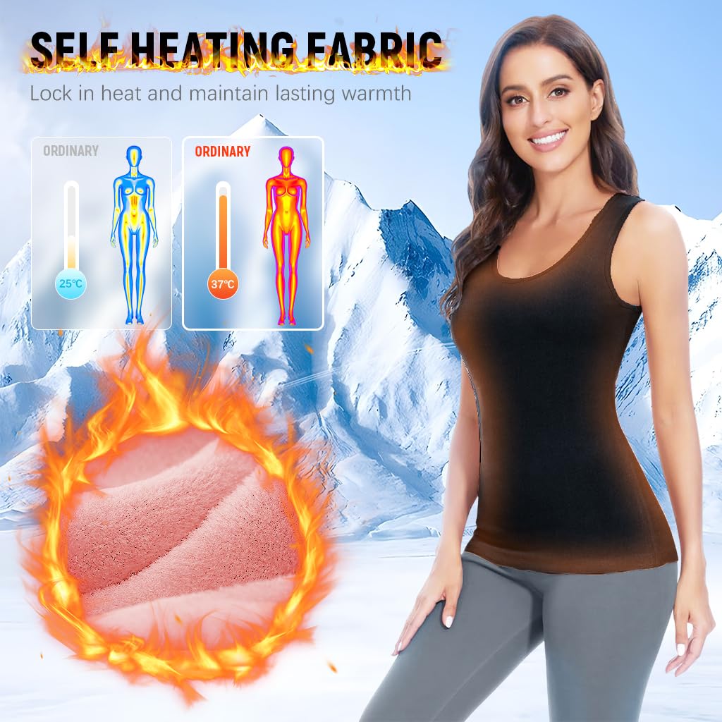 PALAY Thermal Vest Top for Women featuring Fleece Lining and Wide Straps | Winter Warm Layer