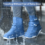 PALAY Waterproof Shoe Covers for Rainy Days with Snap Button Closure and TPE Sole | 2 PCS Monsoon Blue