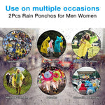 PALAY Rain Ponchos for Camping and Hiking featuring Snap Button Closure with Hood | 2Pcs Reusable EVA Design for Men and Women 56.2 in Length