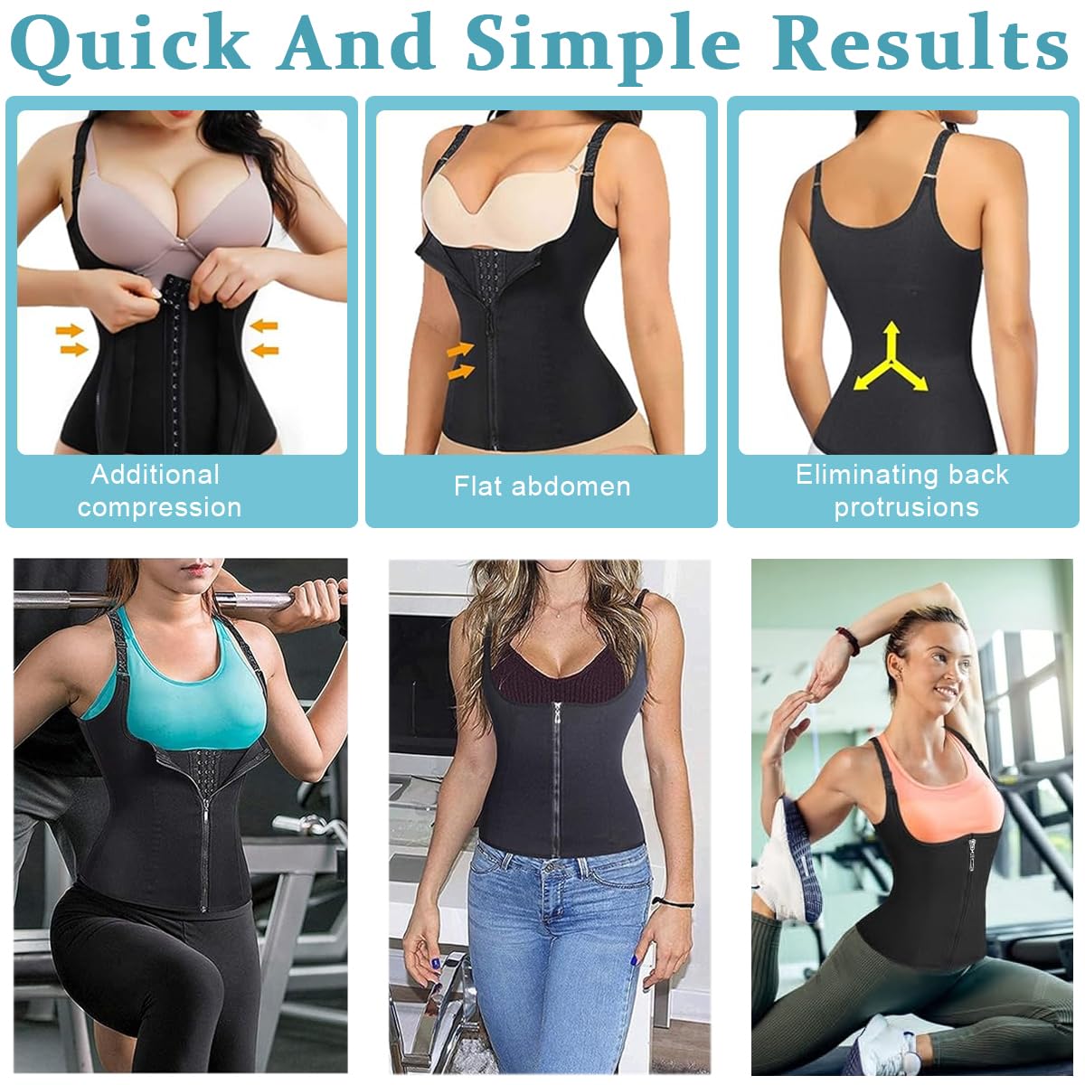 PALAY Waist Trainer for Women with 3 Row Buckle and Double Layer Zipper, Neoprene XXL Black | Postpartum Support and Workout Shapewear