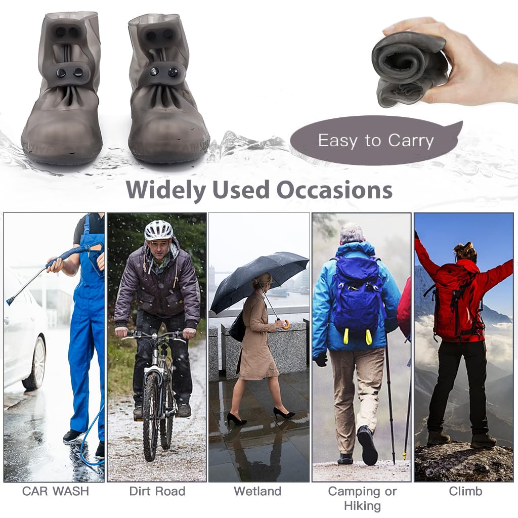 PALAY Silicone Shoe Covers for Rainy Days featuring Double-Breasted Snap Closure | 3 PCS