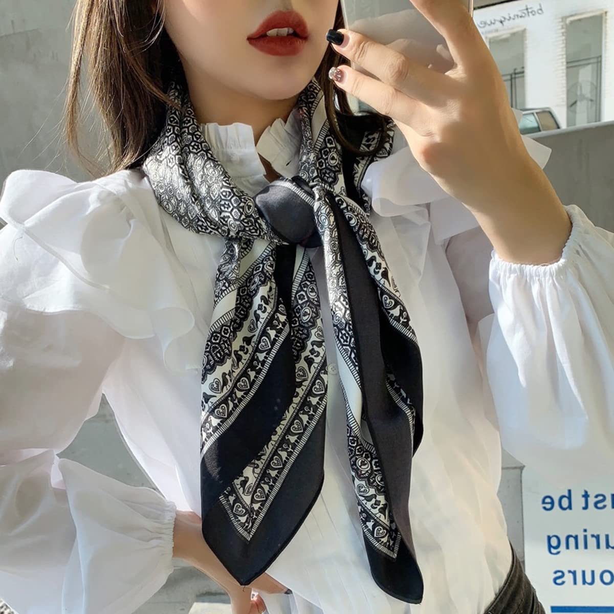 PALAY Satin Square Scarf for Women 35x35in with Silky Texture and Versatile Styling | Ideal Gift