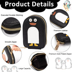 PALAY Travel Card Holder with 8 Slots and Secure Zipper Closure | PU Penguin Print Wallet