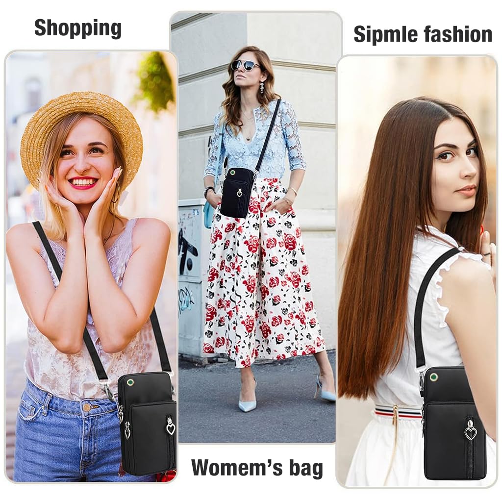 PALAY Crossbody Phone Bag for Women with 3 Layers and 4 Pockets | Oxford Cloth Mini Purse