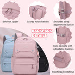 PALAY® School Bag For Girls For 7-12 Year Large Capacity 26L College Backpack For Women And Girls Stylish Water Resistant Trendy Laptop School Bag Travel Multi-Pouches Bagpacker Bag For Women - Pink