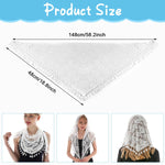 PALAY Mass Veil for Women featuring Triangle Lace Shawl with Rose Embroidery Tassels | White 3 PCS