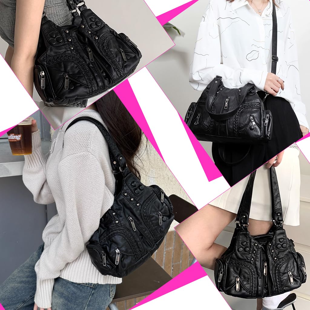 PALAY Hobo Purses for Women featuring Rivet Embellishments and 30x12x22cm Spacious Interior