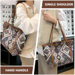 PALAY women's handbag tote bag for daily use featuring zipper closure and 15.8x4x15.4 in spacious design | polyester and PU vintage jacquard print