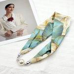 PALAY Neck Scarf for Women with Magnet Buckle and Golden Charms | 3 PCS Satin Silk-feel