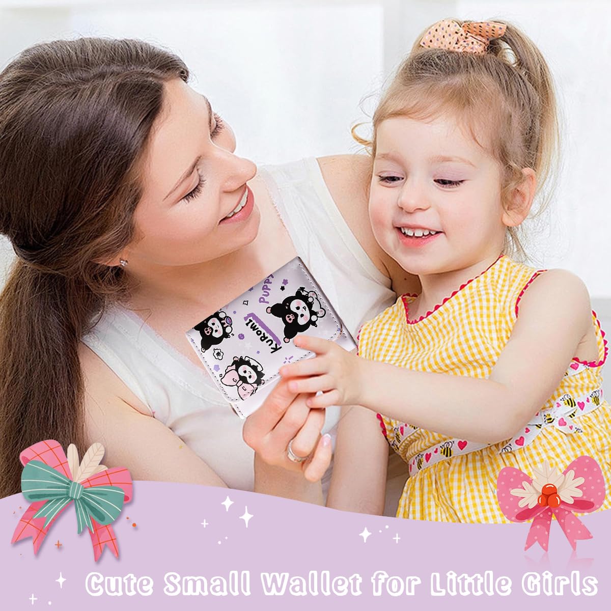 PALAY Girls Wallet featuring Kawaii Sanrio Kuromi Cartoon Design in Purple 3PCS Set | Cute Gift