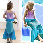 PALAY Mermaid Dress for Girls with Mermaid Tail Design and Matching Bag Gift 5‑6 Years