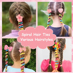 PALAY Wire Hair Bands for Girls Kids 15PCS with 6.7cm Spiral Design | Cute Cartoon Ponytail Accessories
