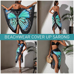 PALAY Beach Wear Dress for Women featuring Butterfly Print and Adjustable Fit | Lightweight Waterproof Cover Up 3 PCS