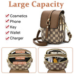 PALAY Sling Bag for Women with Multi Layered Phone Pocket Design and 5×2.75×7.8 in Size | Brown PU Leather Crossbody Purse