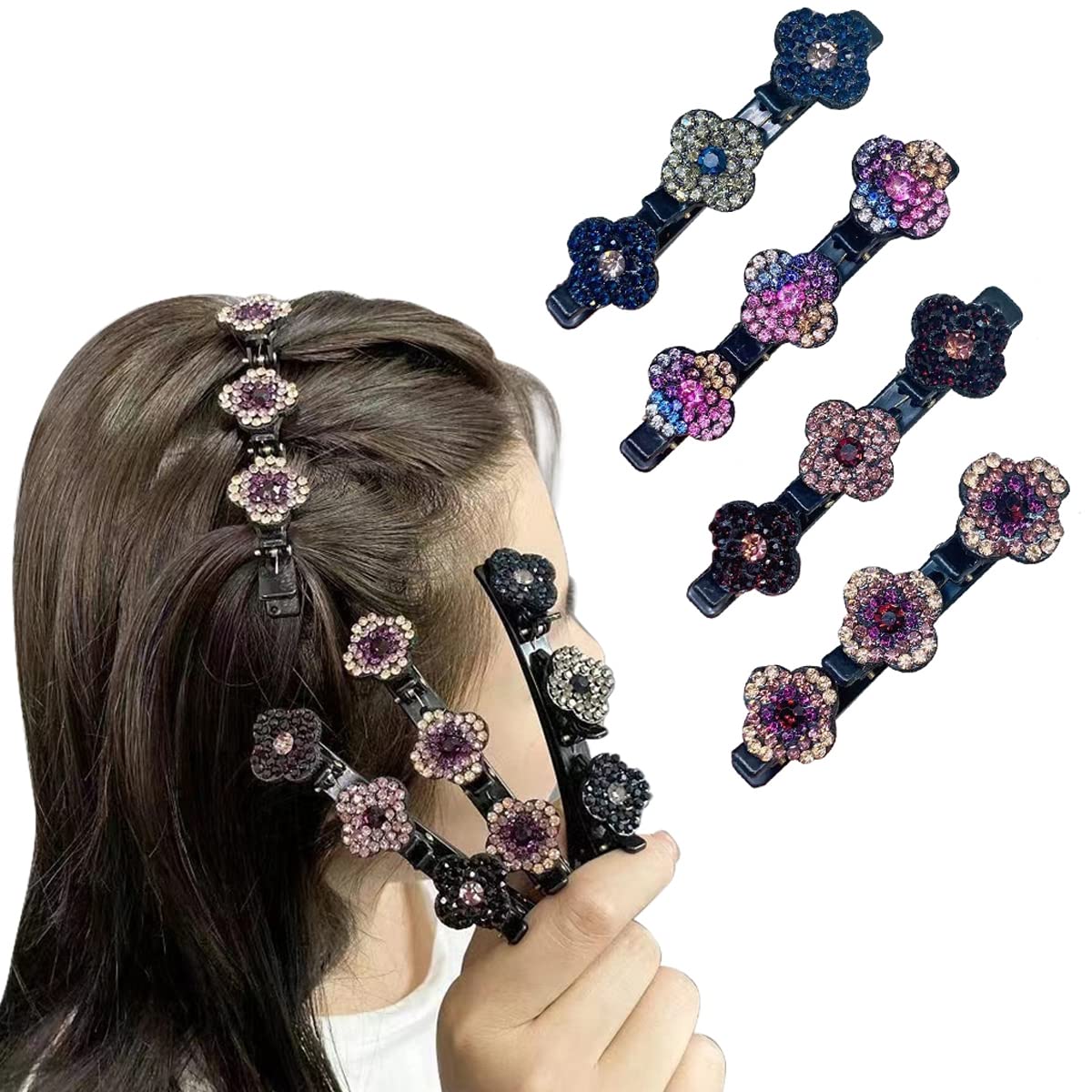 PALAY Hair Braid Accessories for Stylish Hairstyles with Metal Spring Clamps | 4 Pcs Set