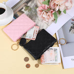 PALAY® Small Coin Purse 2Pcs Rhombus PU Zipper Coins Bag Portable Wallet Keychain Mini Coin Bags for Women & Men