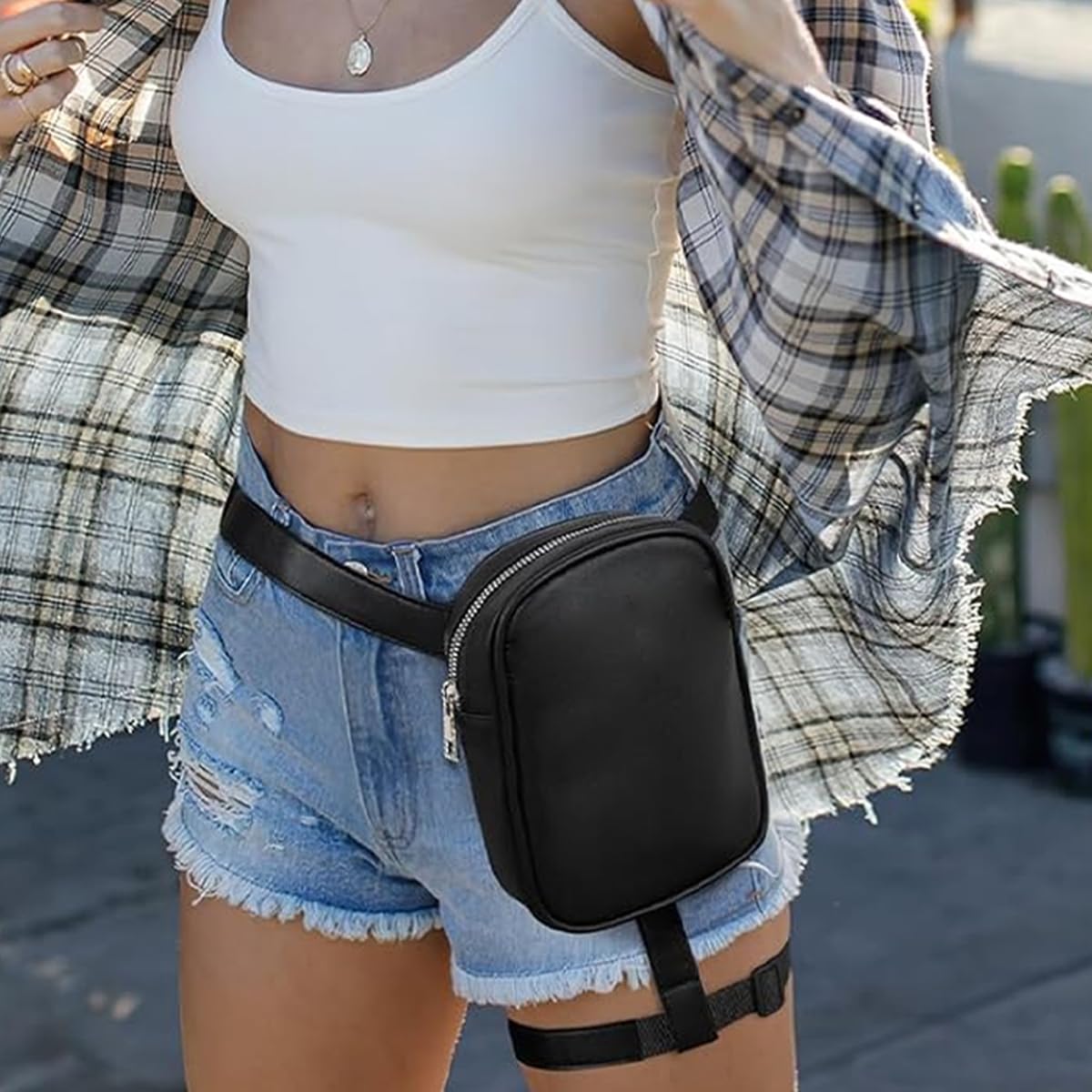 PALAY Leg Bag for Women featuring Adjustable Quick Release Buckle and PU Leather | Compact Multi Pocket Design