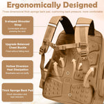 PALAY® Capybara Backpack with 6 Badges & Capybara Post Cards, Cute Bag Charm, Kawaii Multi Compartment School Backpack for Girls
