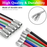 PALAY Keychain Set for Luggage Tags and Kitchen Use with Nylon Coated Steel Wire 48PCS 15cm